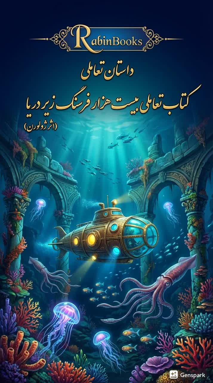 جلد کتاب کتاب تعاملی بیست هزار فرسنگ زیر دریا (اثر ژول ورن)