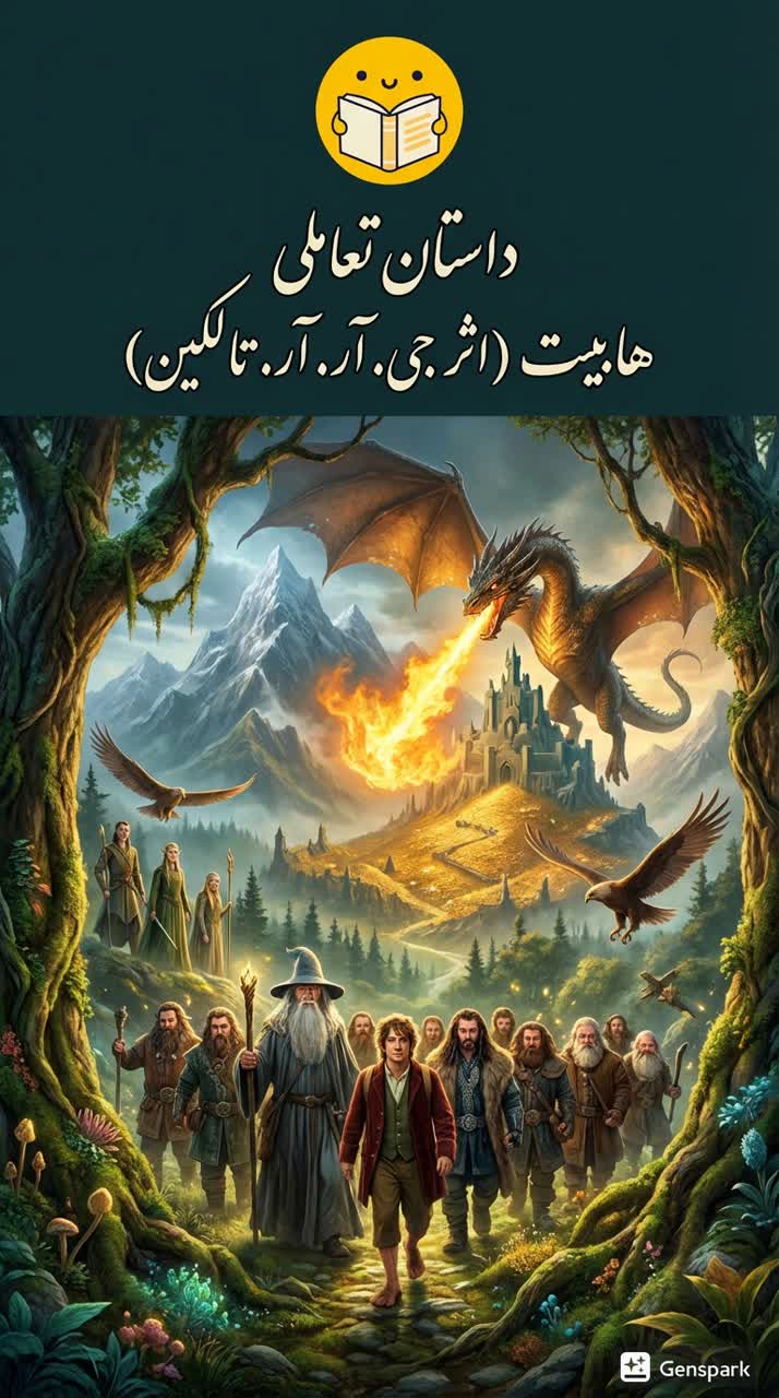 جلد کتاب کتاب تعاملی هابیت (اثر جی. آر. آر. تالکین)