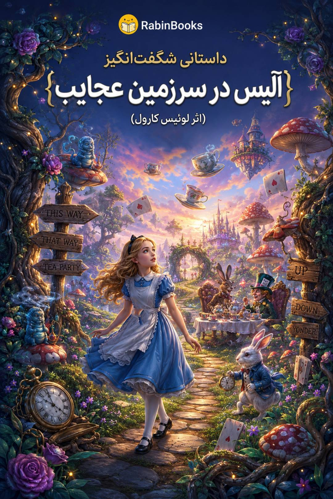 جلد کتاب آلیس در سرزمین عجایب(لوئیس کارول)