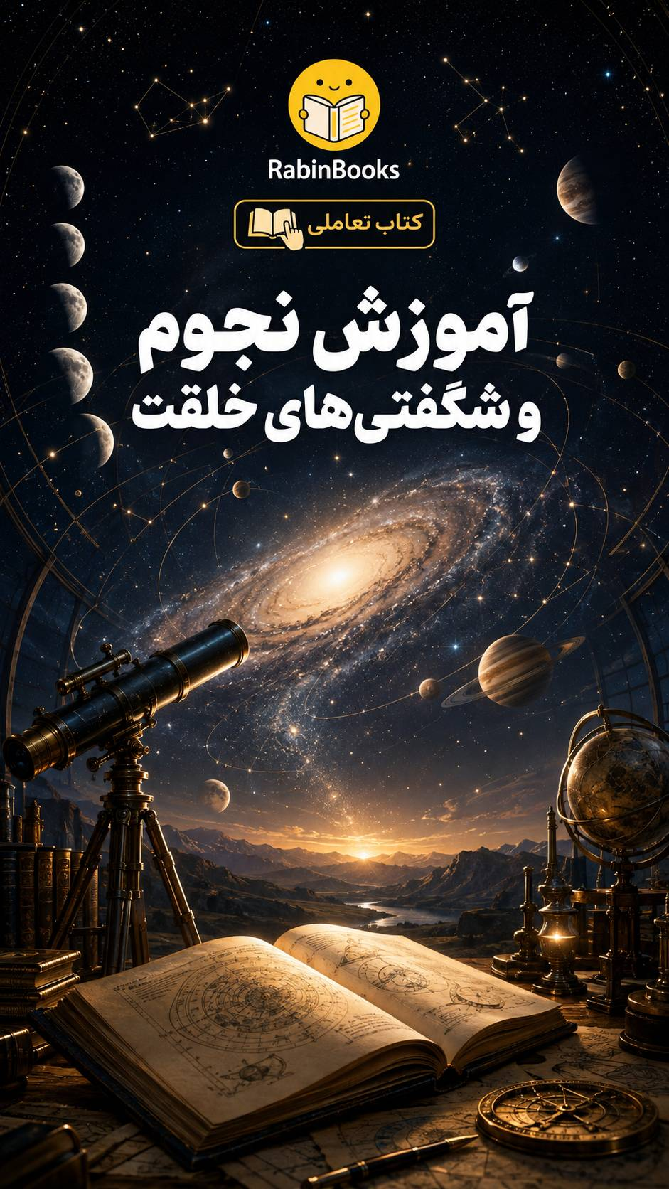 جلد کتاب آموزش نجوم و شگفتی‌های خلقت