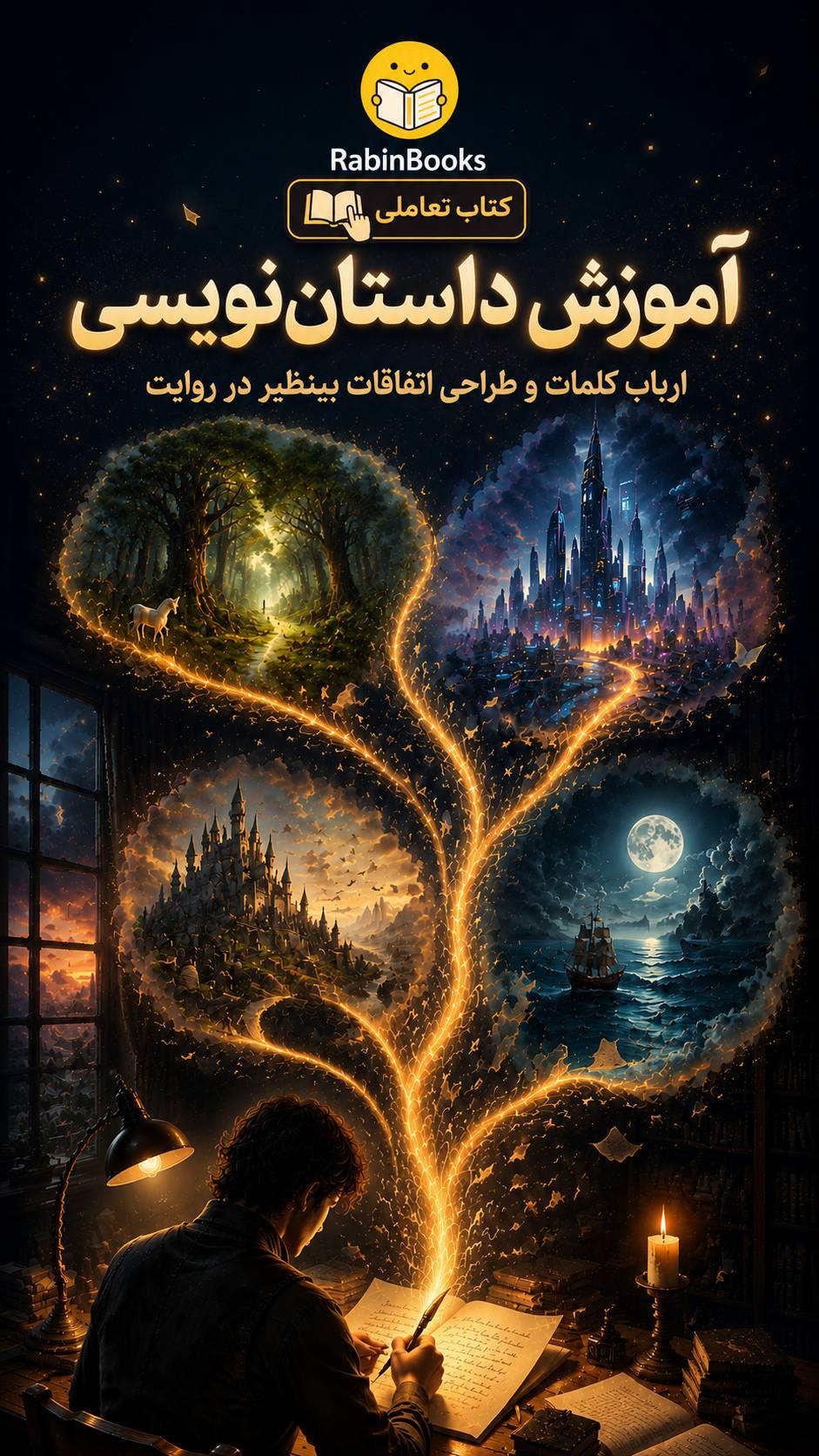 جلد کتاب آموزش داستان‌نویسی