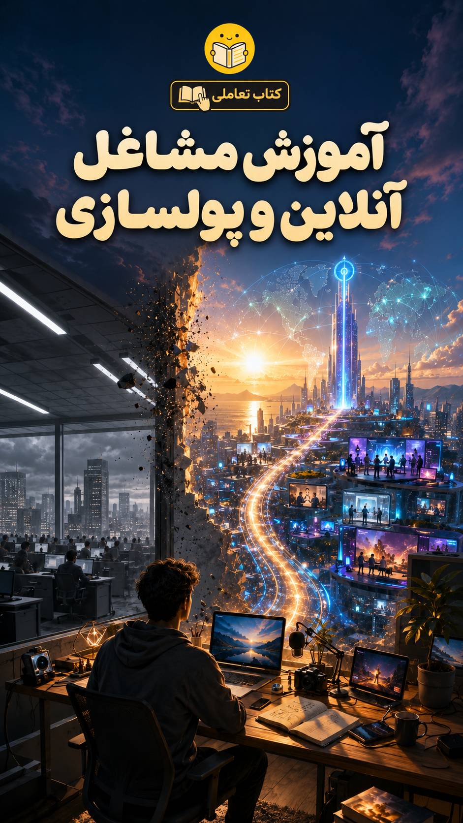 جلد کتاب آموزش مشاغل آنلاین