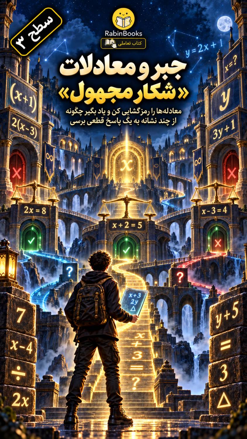 جلد کتاب جبر و معادلات — «شکار مجهول»