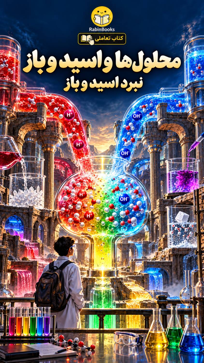 جلد کتاب محلول‌ها و اسید و باز